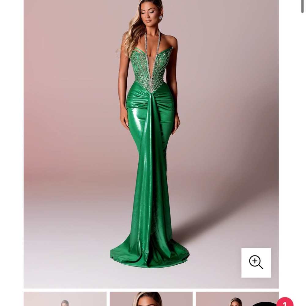 Tabja Emerald Allure Green Maxi Dress